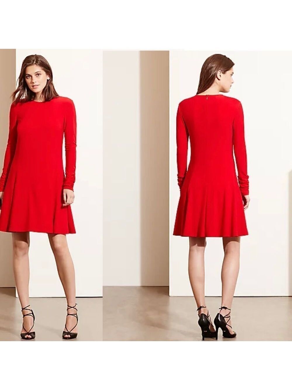 Lauren Ralph Lauren red Jersey Fit-and-Flare Dress Sz 8 NWOT